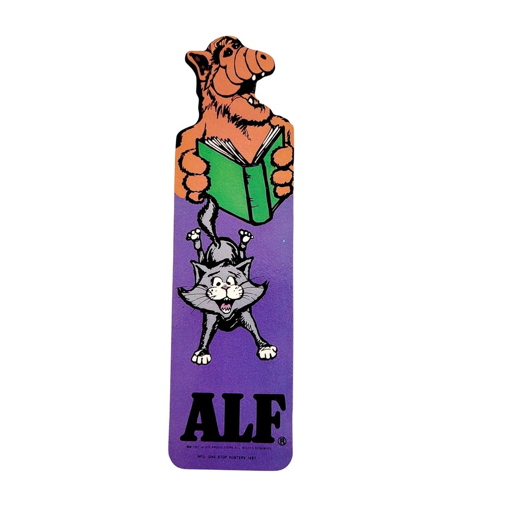 Vintage 80s Alf Bookmark Cat Alien Productions - die cut - 1987 One Stop Posters